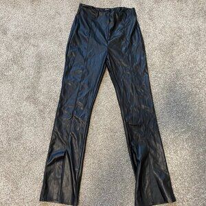 Forever 21 Black Full Length Vegan Faux Leather Pants Women's‎ Size Small